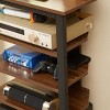 INFURNIC TV Stands and Consoles Corner AV Media Stand with Storage Shelves and Steel Frame for Living Room, Brown, 23.5"*15.8"*33.8" - 4 of 4