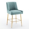 SEYNAR Modern Velvet 39'' H Metal Leg Counter or Bar Stools Set of 4 - 4 of 4