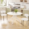 Lirago Mid Century Dining Table 47in Round Wood Top X Frame Metal Rustic Vintage 4-6 Person Waterproof Scratch Resistant Durable Easy Assembly - 2 of 4