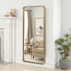 PexFix 31 in. x 71 in. Full Length Mirror Aluminum Round Corner Rectangle Deep Frame Wall Decor Mirror in Gold Freestanding Wall Mount - 3 of 3