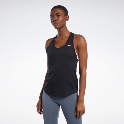 Women's Slim-Fit Crew Neck Cotton Fitness Tank Top 900 with Built-In Bra -  Black DOMYOS