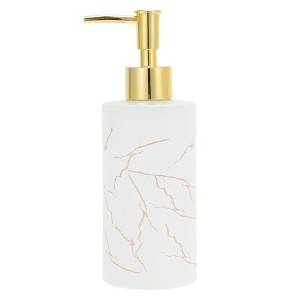Unique Bargains Cylinder Marble Pattern Soap Dispenser 1 Pc - 1 of 4