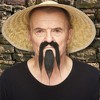 Toynk Long Chinese-Inspired Black Beard & Moustache Adult Costume Accessory Set - 3 of 4