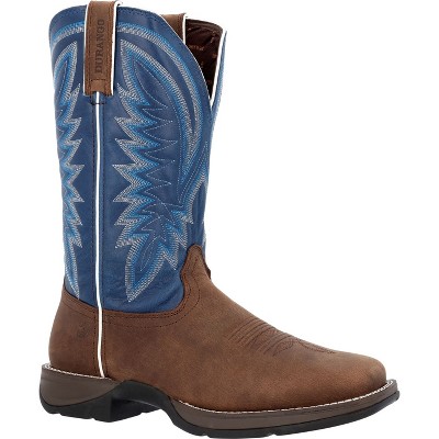Men's Rebel by Durango Saddle Brown Denim Blue Western Boot