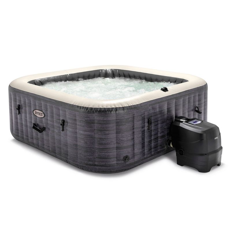 Intex PureSpa Plus 6 Person Portable Inflatable Square Hot Tub Spa with 190 Bubble Jets and Built In Heater Pump, 1 of 8