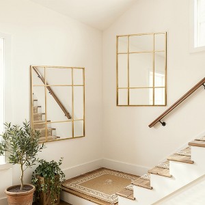 Wooakway Black/Gold Decorative Wall Mirror Bathroom/Vanity Mirror Overmantel Mirror for Living Room Bedroom Entryway - 1 of 4