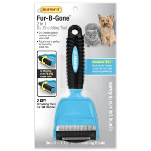 Ruffin' It Fur-B-Gone Pet Deshedding Tool,  Small, Great for Dogs & Cats - 1 of 4