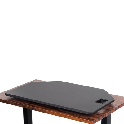 Black Steel 42" Standing Desk Converter with Pneumatic Lift