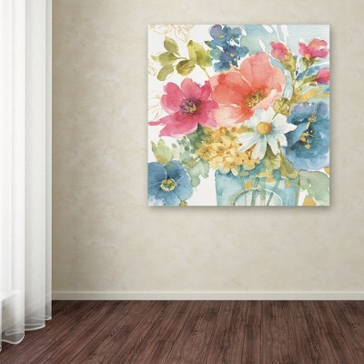 Lisa Audit Floral Watercolor Canvas Art in Multicolor, 35'' x 35''