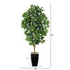 Nearly Natural 4.5-ft Ficus Artificial Tree in Black Metal Planter - 2 of 4
