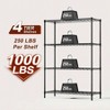4 - Tier Wire Storage Shelves Black Home Garage Shelving Heavy - Duty Metal Holds Up to 1000 lbs No Assembly Adjustable Racks - 4 of 4