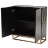 Baxton Studio Belenus Two Tone Mother of Pearl and Metal Storage Cabinet Striped Black/Gray/Gold: Elegant Accent, No Assembly Required - 3 of 4