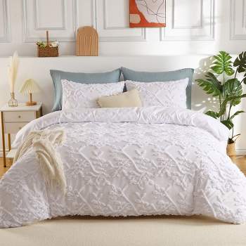 Boho Chic Duvet Cover Set - 3-piece Embroidered Shabby Chic