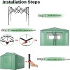 Portable Pop-Up Greenhouse For Outdoor Use, Featuring Zippered Doors And Mesh Window Walls, Heavy-Duty Pe Cover, Green. - 2 of 4