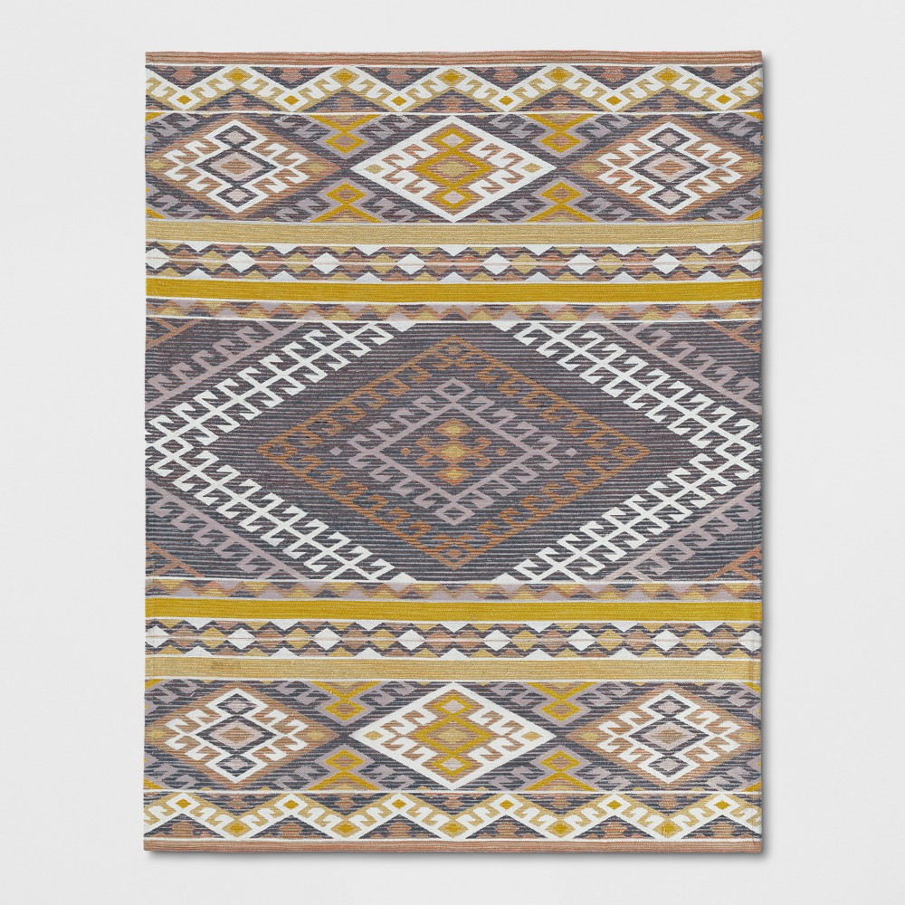 5'X7' Geometric Woven Area Rug Pink/Orange/Yellow - Opalhouse was $89.99 now $44.99 (50.0% off)