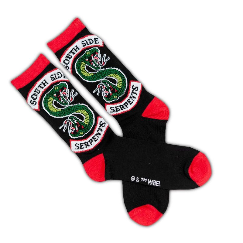 Hypnotic Socks Riverdale South Side Serpents Crew Socks - Mens Black Casual Tube Socks - 1 Pair, 4 of 8