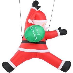 Karl Home 4.9 FT Lighted Hanging Santa Claus with Gift Bag Christmas Inflatable Decoration - 1 of 4