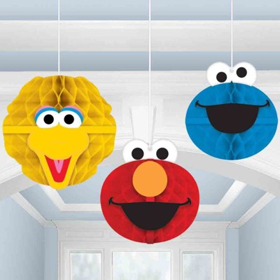 Birthday Express Sesame Street Honeycomb Decorations - 3 Pack