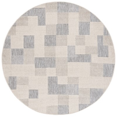 Milos MLO108 Power Loomed Indoor/Outdoor Area Rug - Beige/Grey - 6'7"x6'7" - Safavieh