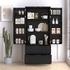 LunaLulinlk 72" Modern Fluted Kitchen Pantry Cabinet with 2 Large Drawers & 8-Door Spice Rack, Freestanding Storage Organizer - 4 of 4