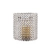 HomeRoots 8" Clear And Silver Bejeweled Crystal Wall Sconce Candle Holder - 4 of 4