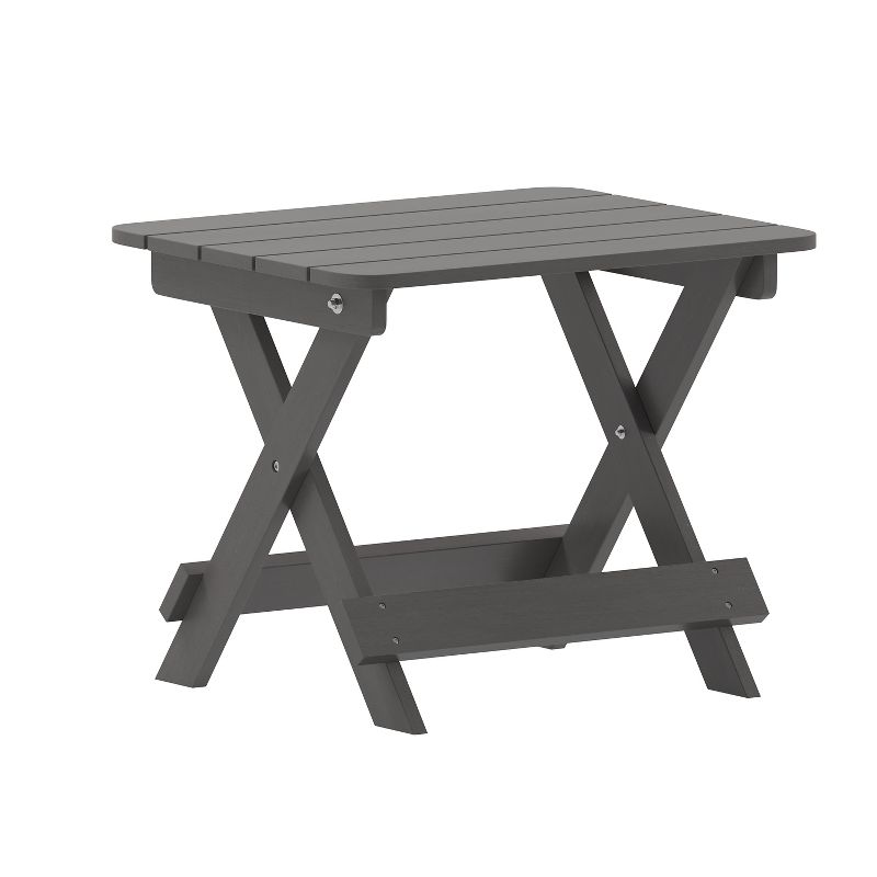 Merrick Lane Outdoor Folding Side Table, Portable All-Weather HDPE Adirondack Side Table, 1 of 13