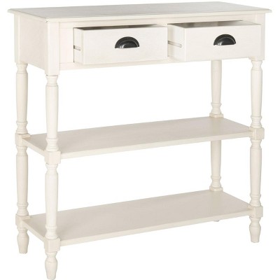 White Pine Spindle Leg Console Table with Storage