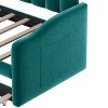 Kumasinova Twin Size Upholstered Daybed with Trundle,Sofa Bed Frame with USB Ports,Velvet Headboard for Bedroom,Living Room,No Box Spring Needed - 4 of 4