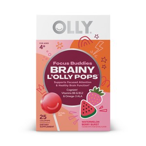 OLLY Brainy L'OLLY Pops - Focus Buddies Lollipops - 25ct - 1 of 4