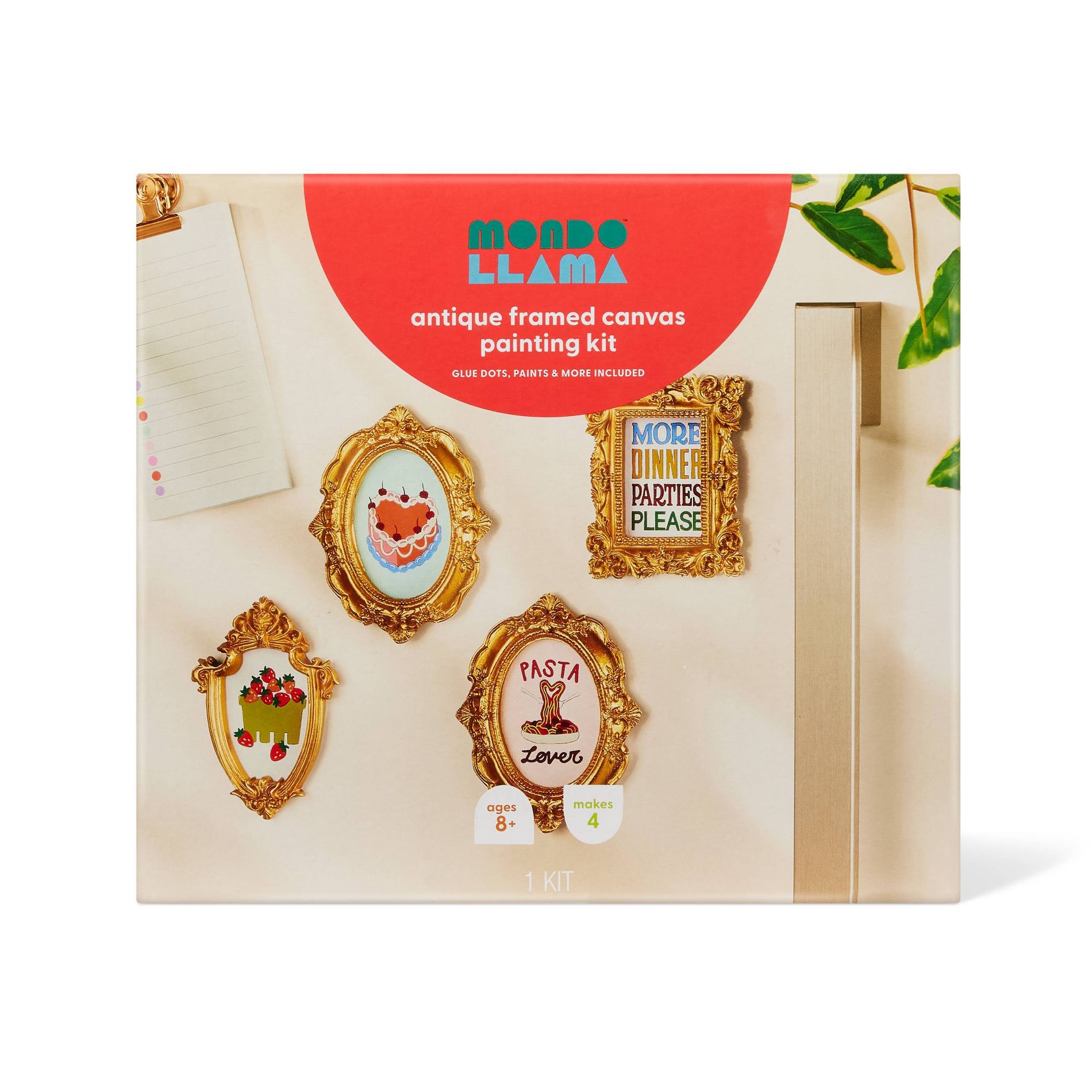 4ct Mini Paint by Number Fridge Gallery Craft Kit - Mondo Llama™