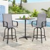 Maggift Patio Seating Sets, wivel Bar Stools Set of 4, Ergonomic Design, All Weather Use for Patio, Balcony and Poolside, Gray, 25.2"*25.2"*48.6" - 4 of 4