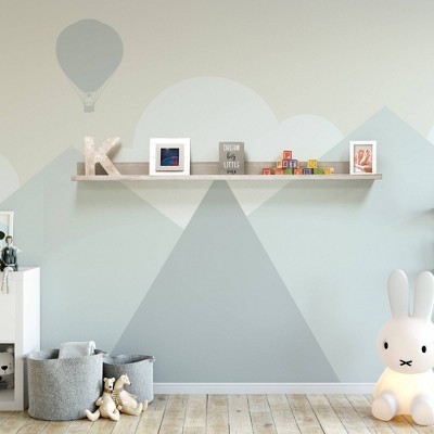 Driftwood Gray 62" MDF Wall-Mounted Gallery Shelf