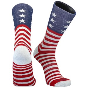 Pearsox USA Uncle Sam Stars and Stripes Red White Blue Crew Socks - 1 of 1