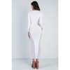 Slickblue White Long Sleeve Maxi Dress - Cutout Bust and Mesh Side Details, Stretch Knit Fabric, Sizes S, M, L - 3 of 4