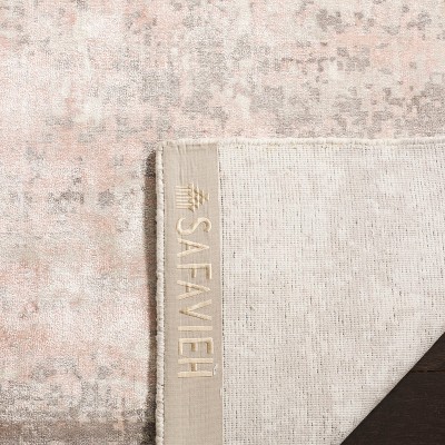 Mirage Pink and Gray Hand-Knotted Wool Viscose Area Rug 8' x 10'