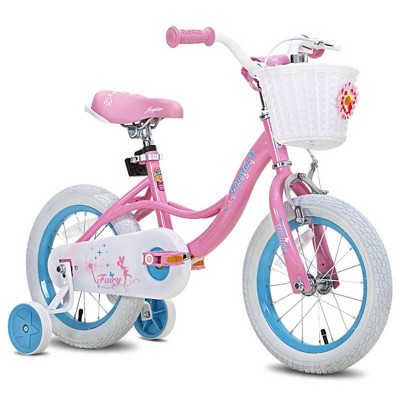 Joystar Fairy Kids Beginner Bike with Removable Training Wheels and White Handlebar Basket for Ages 2 to 4