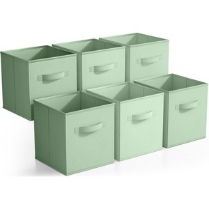 Sorbus 11 Inch 6 Pack Foldable Fabric Storage Cube Bins with Handles - for Organizing Pantry, Closet, Nursery, Playroom, and More - 1 of 4