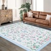 Farmhouse Floral Area Rugs Modern Vintage Flower Carpet for Bedroom Soft Non Slip Flower Carpet for Playroom Living Room - 2 of 4