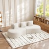 Aukfa Curved Velvet Sectional Sofa - 5 Seater L Shape Sofa , Suitable for Living Room, Apartment, Home Decor, Beige & Orange & Grey - 2 of 4