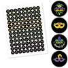 Big Dot of Happiness Colorful Mardi Gras Mask - Masquerade Party Round Candy Sticker Favors - Labels Fits Chocolate Candy (1 sheet of 108) - 2 of 4