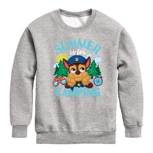 Boys' - Paw Patrol - Summer Is For Camping Graphic Long Sleeve Fleece Sweatshirt - 1 of 4