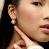 Ross-Simons 5.5-8.5mm Cultured Pearl Circle Drop Earrings With 1.80 ct. t.w. White Topaz in 18kt Gold Over Sterling - 2 of 3