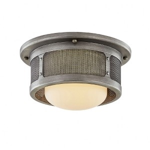 Troy Lighting Bauer 1 - Light Flush Mount in  Antique Pewter Opal White Shade - 1 of 1