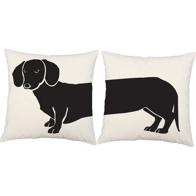 Set Of 2 RoomCraft Dachshund Dog Throw 