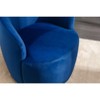 MAYEERTY Velvet Swivel Barrel Chair, Black Powder Coating Metal Ring, Home Use, Black - 3 of 4