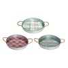 Transpac Metal Circle Serving Tray Set of 3 Christmas Home Decorations - 2 of 2