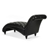 Okak Luxurious Tufted Armless Chaise Lounge Chair with Nailhead Design,Comfy PU/Fabric Upholstered Accent Chair for Living Room,Office - 4 of 4