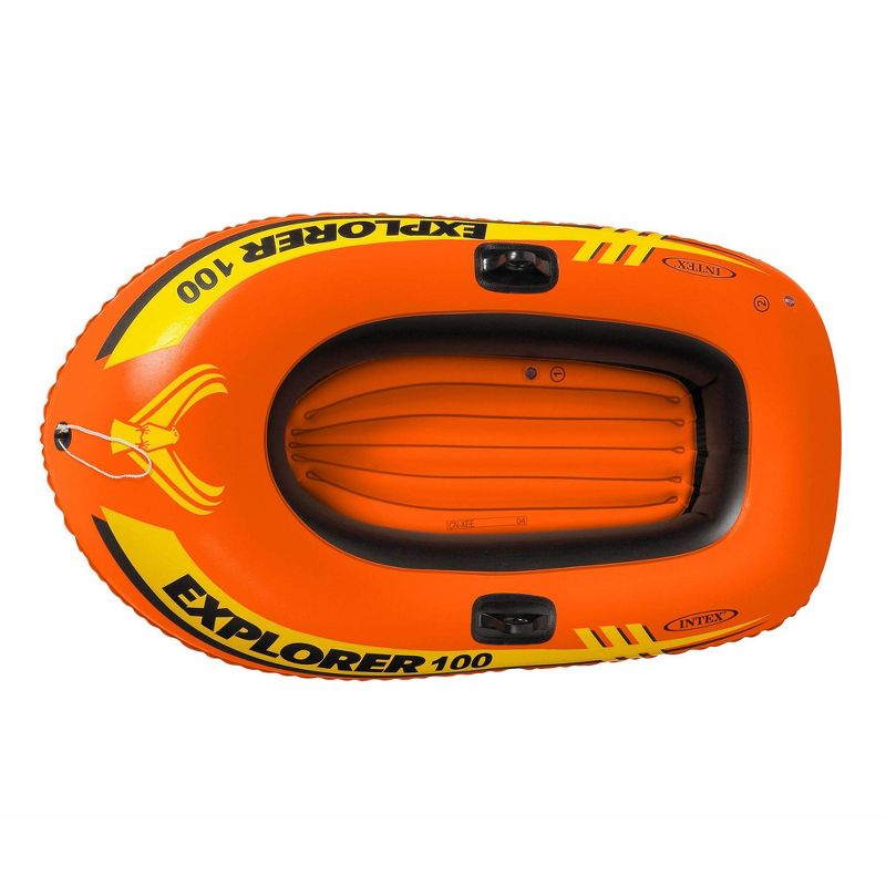 Intex 58329EP Explorer 100 1 Person Youth Kids Pool Lake Inflatable Raft Row Boat with 2 Air Chambers, Rigid Design, and Bow Tow Rope, 3 of 8