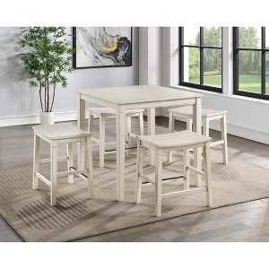 5-Piece Counter Height Dining Set with Kitchen Table and 4 Stools - 1 of 4