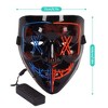 Whizmax[4PACK]X-EYE,Half Face Alignment Scary Mask LED Mask---LED Light Up Mask EL Wire Light Up(Blue/Red+Green/Purple+Ice Blue/Pink+Ice Blue/Orange) - image 2 of 4